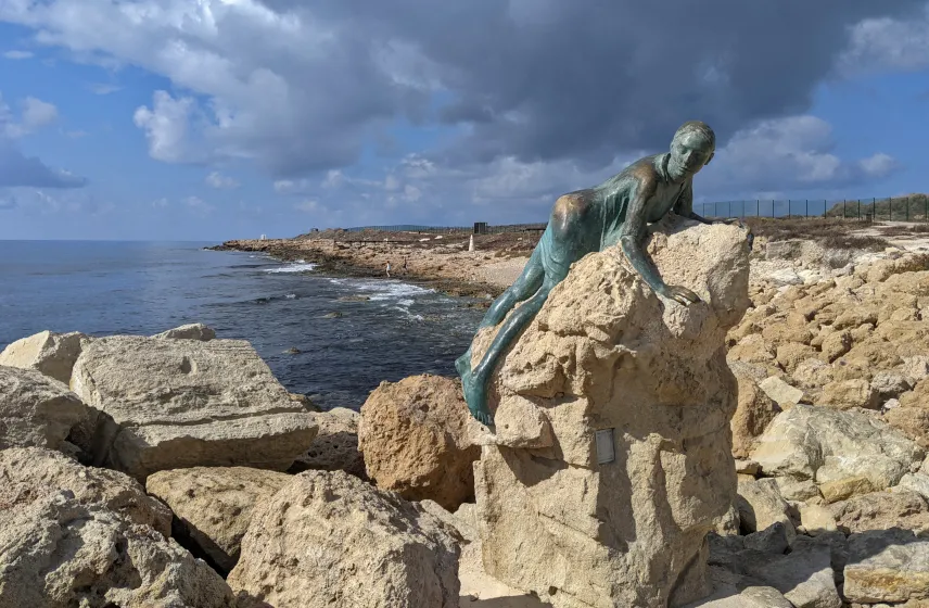 Picture of Lighthouse Beach Paphos in the distance