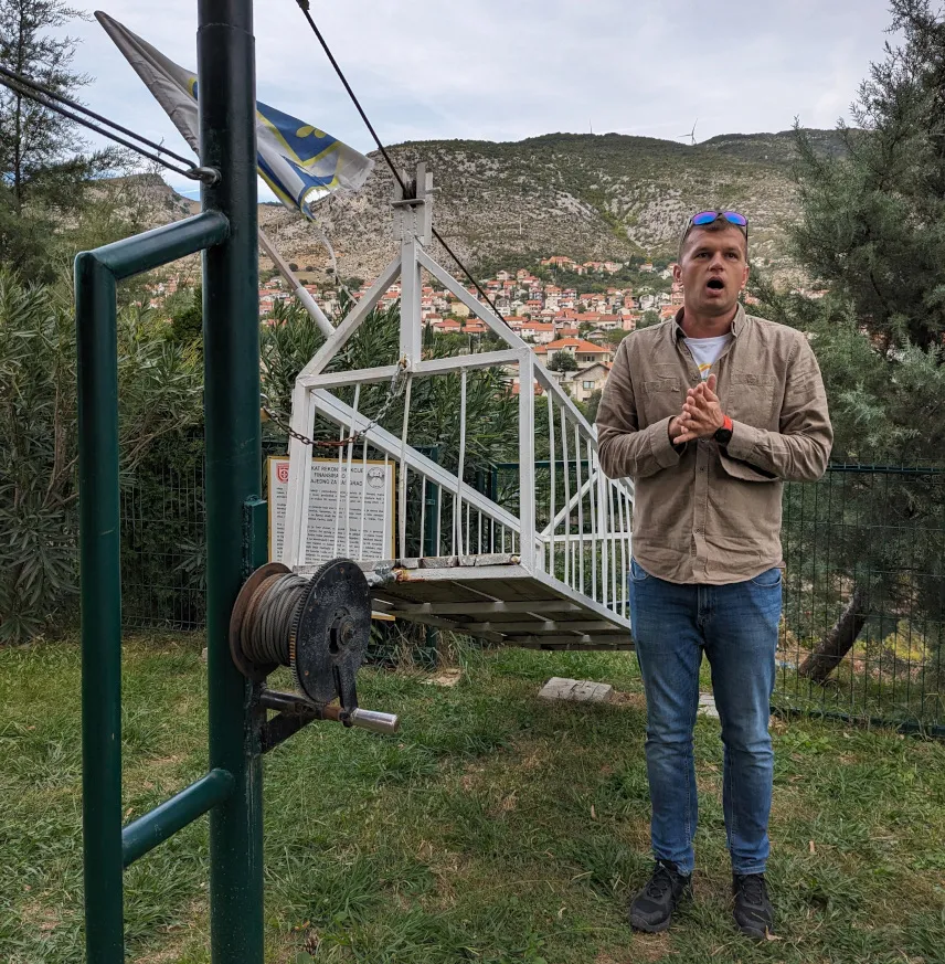 Picture of Our guide Esmer at the Mostar War Museum