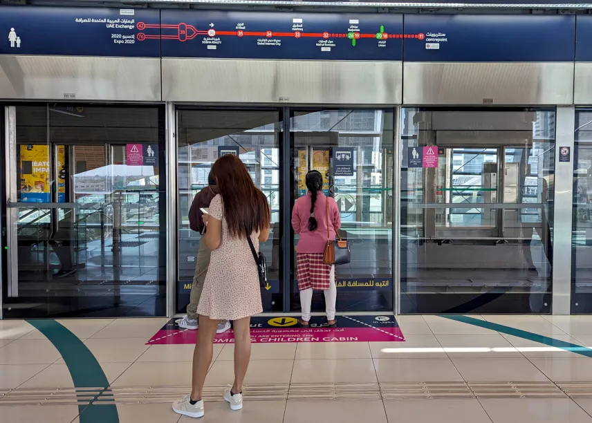 Picture of Women only compartment in the Dubai metro