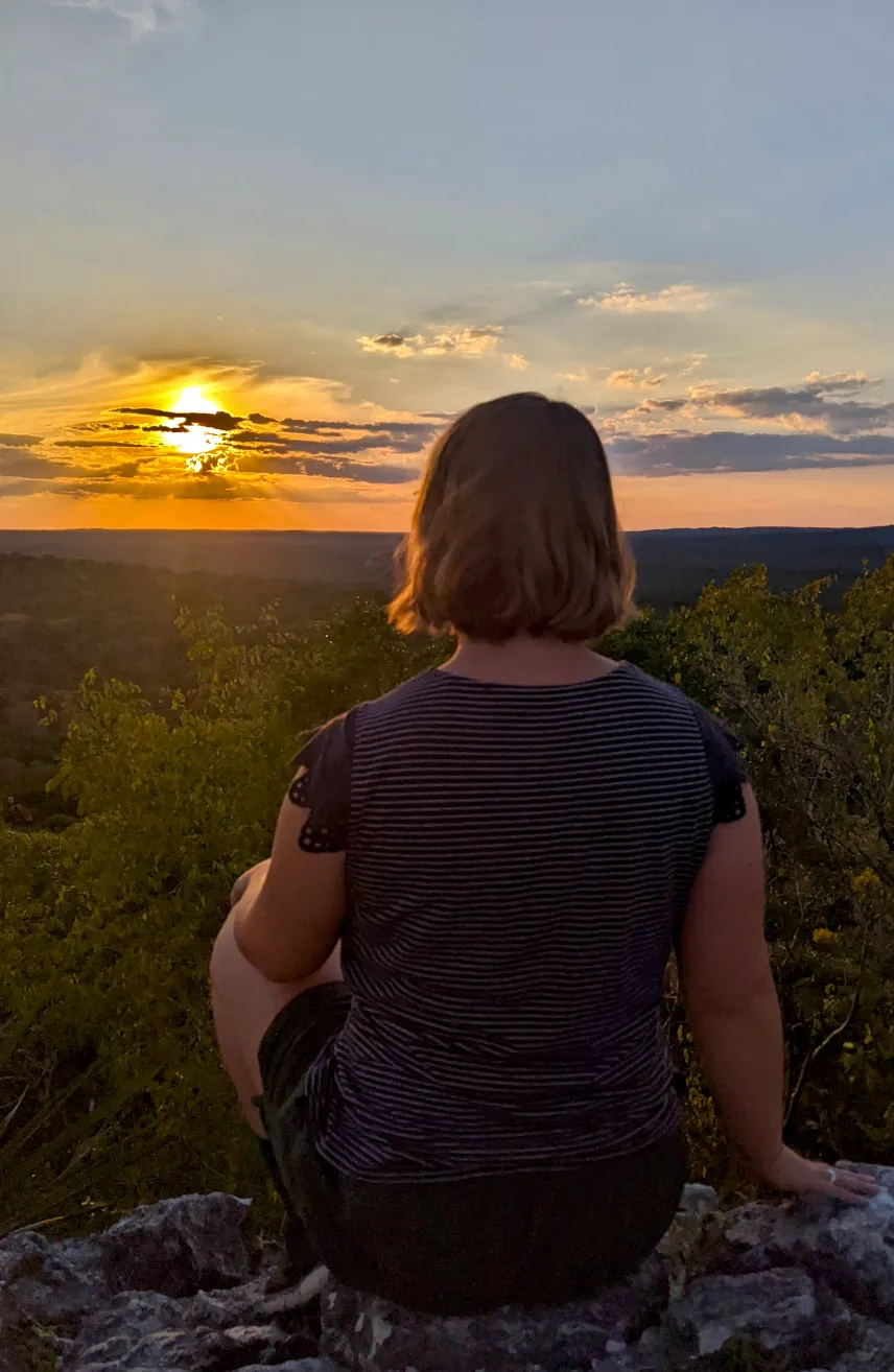 Picture of Watching the sunset from El Tigre pyramid