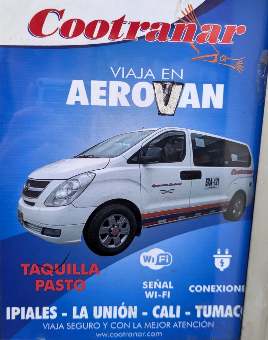 Picture of Bus we took from Pasto to Ipiales