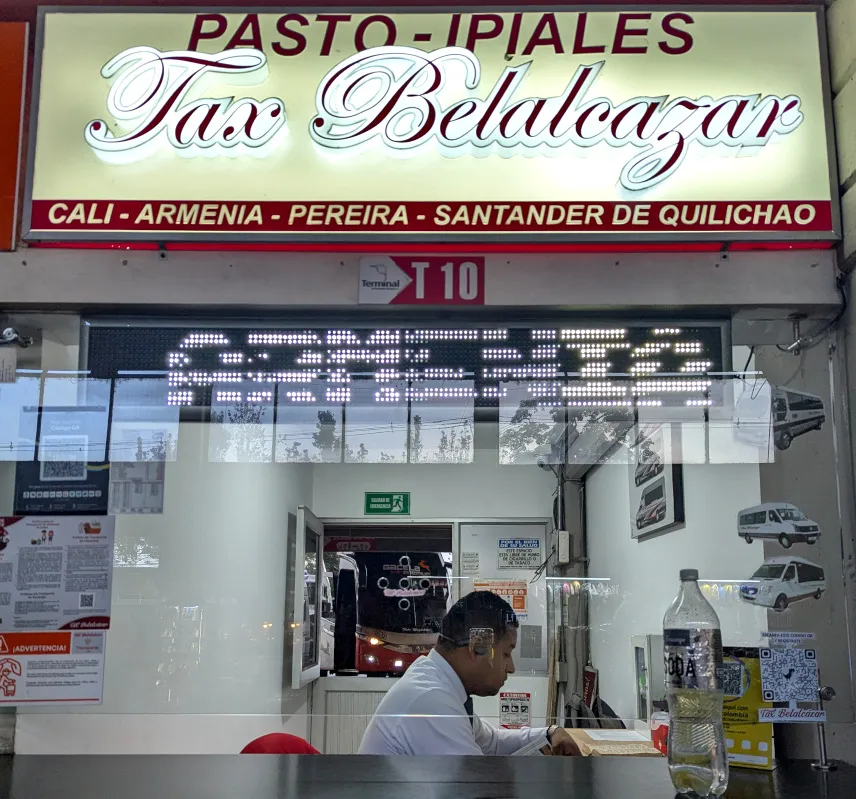 Picture of Bus we took from Popayan to Pasto