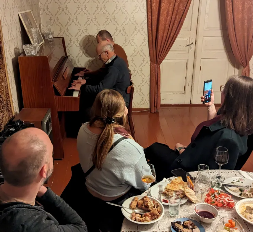 Picture of Making music at Burjanadze Wine Cellar