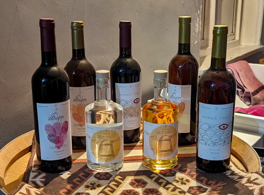 Picture of The wines we tasted at Burjanadze Wine Cellar